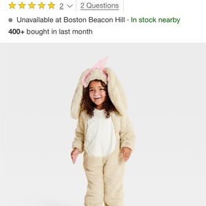 Adorable Cream Bunny Kids Costume